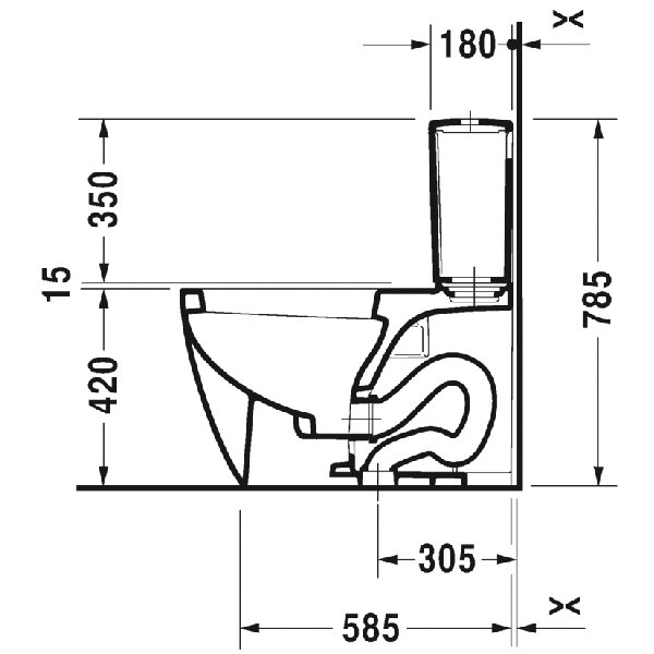 Duravit Me by Starck Elongated TwoPiece Toilet (Seat Not Included